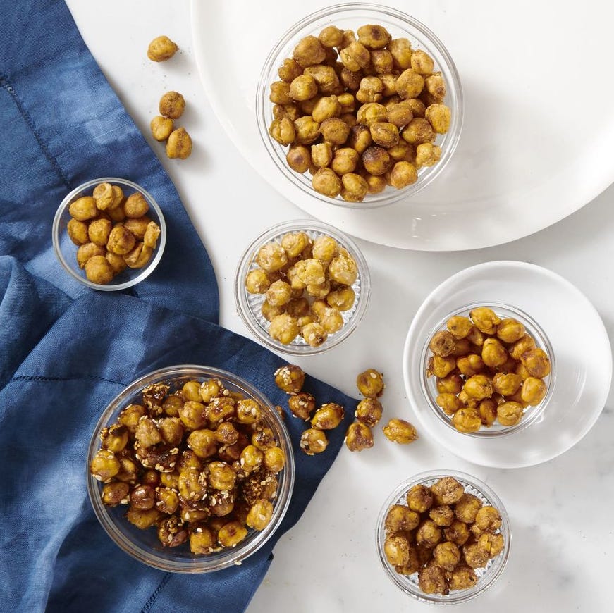 crispy chickpeas in bowls